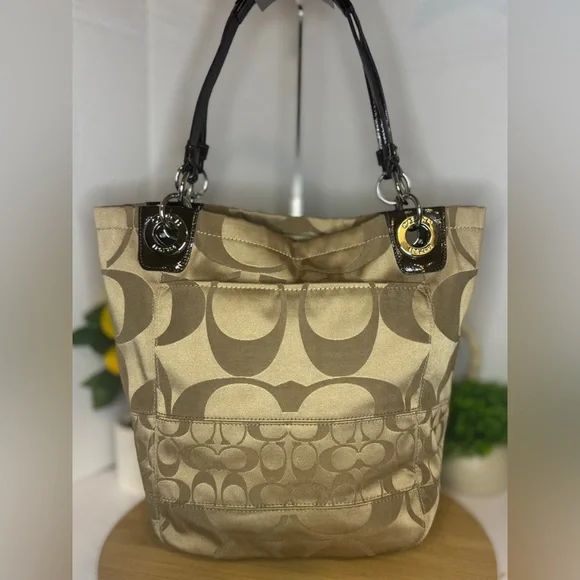 Coach Signature Alex Sateen Tote Bag D1249-20864M EUC - Picture 6 of 11